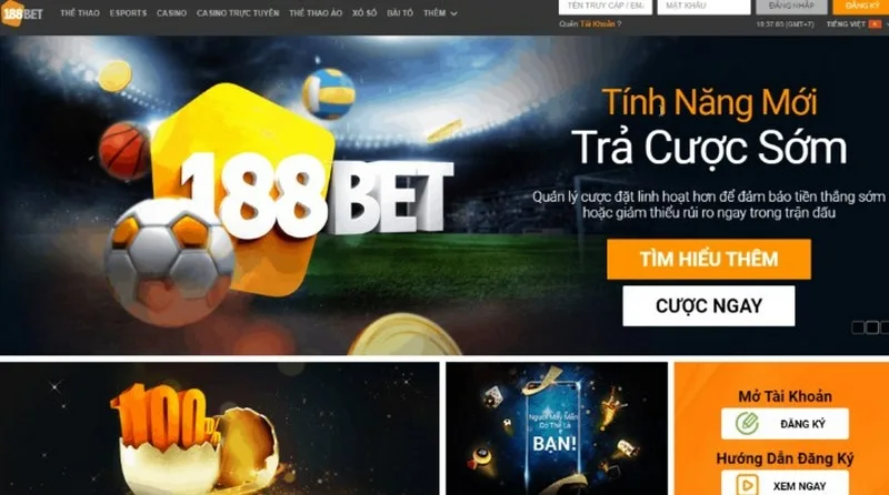 Truy cập vào trang chủ của nhà cái 188bet để đăng ký hoặc đăng nhập